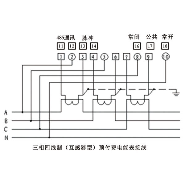 單相、三相電能表外形尺寸圖及接線圖